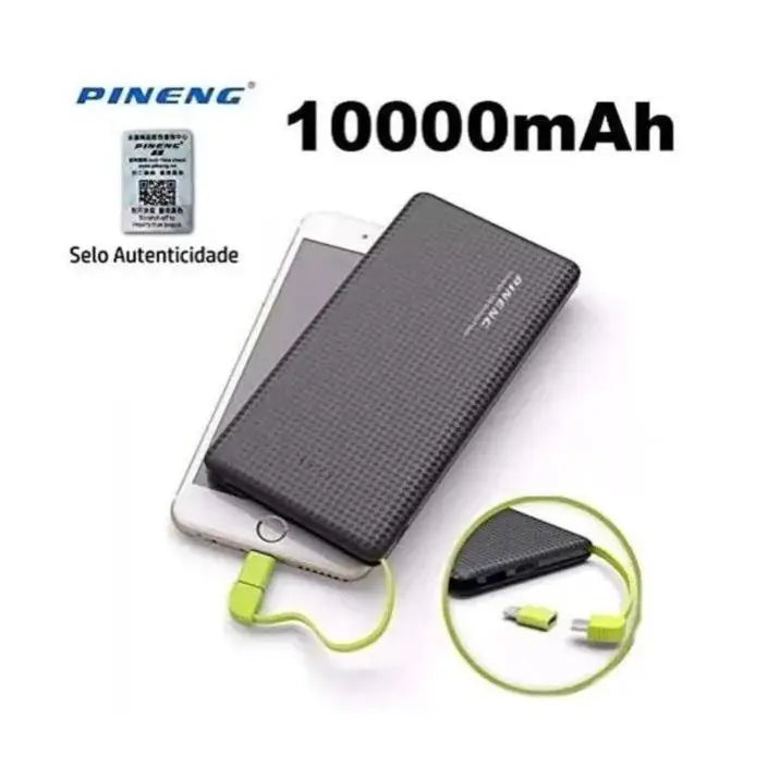 Carregador Portátil  10.000mAh Ate 4 Cargas